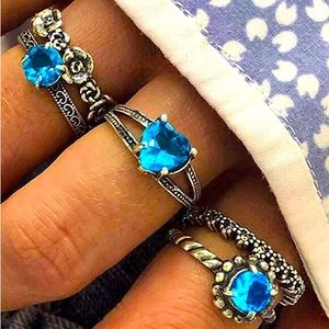 5-Pc stackable silver rings